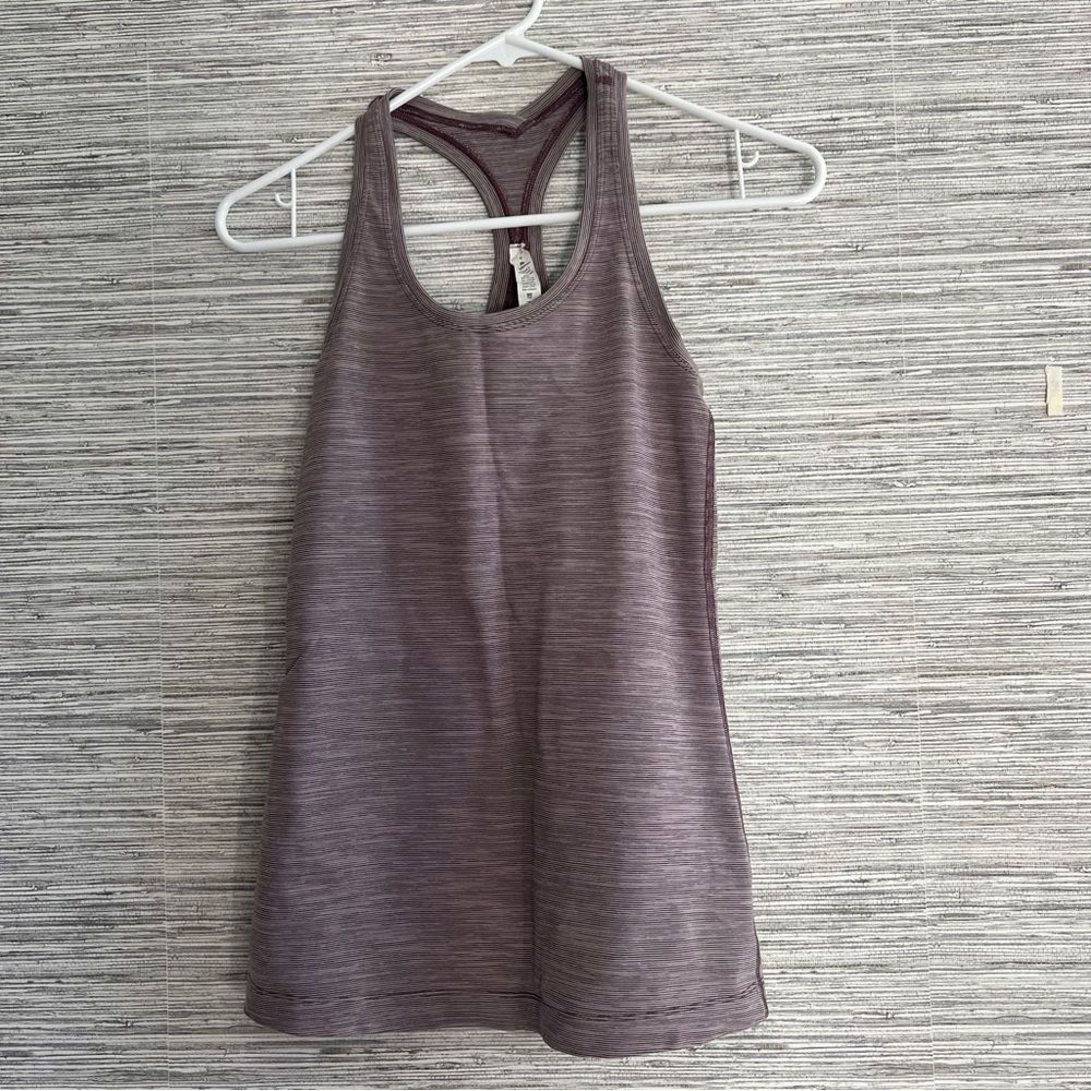 Lululemon Cool Racerback Tank Top in Purple Stripe Size: 6